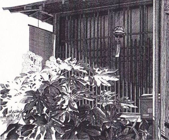 来自日本画家杉山八郎的建筑钢笔画作