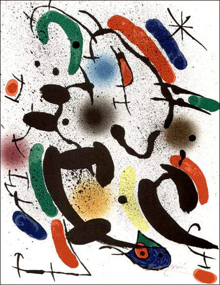 来自画家 joan miró 的抽象画作品