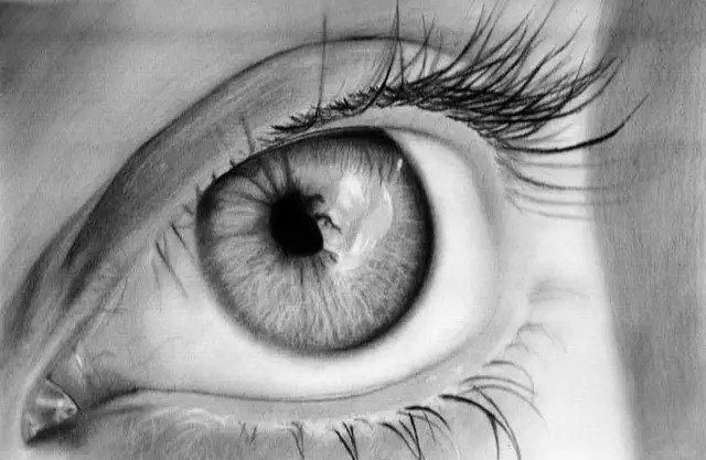 用铅笔画的大眼睛,炯炯有神!
