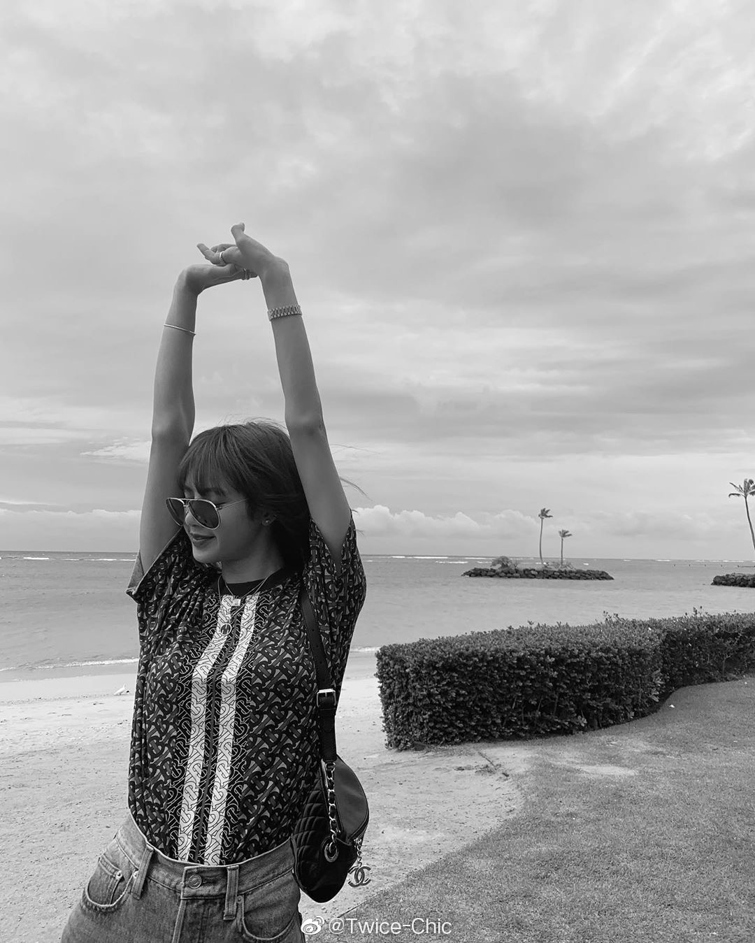 lisa | 黑白调的夏威夷海边,潇洒墨镜杀