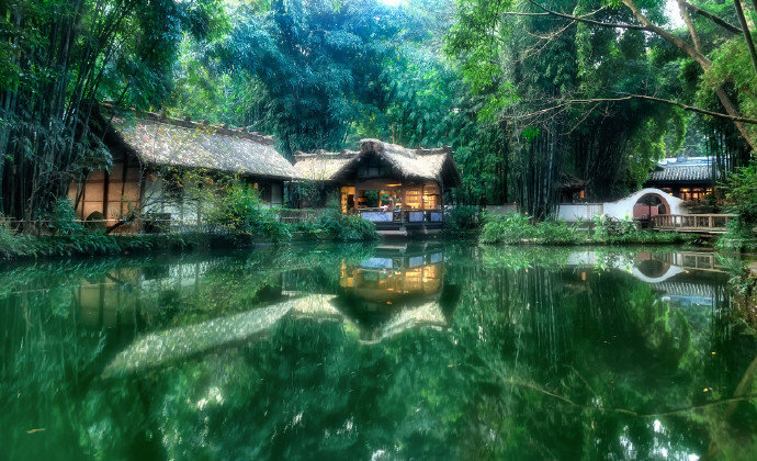 清幽的茅庐,才是世外桃源该有的样子.