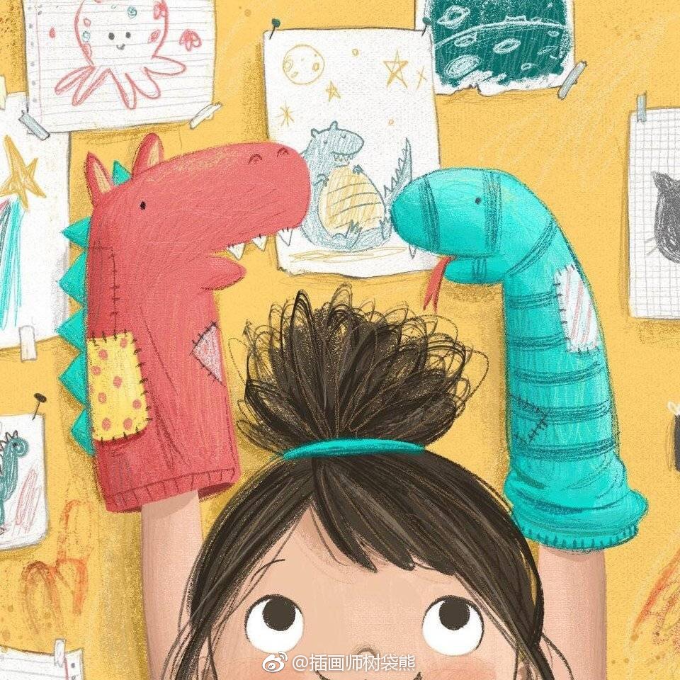英国插画师 lucy fleming 可爱的儿童插画设计作品她喜欢与猫咪坐在舒