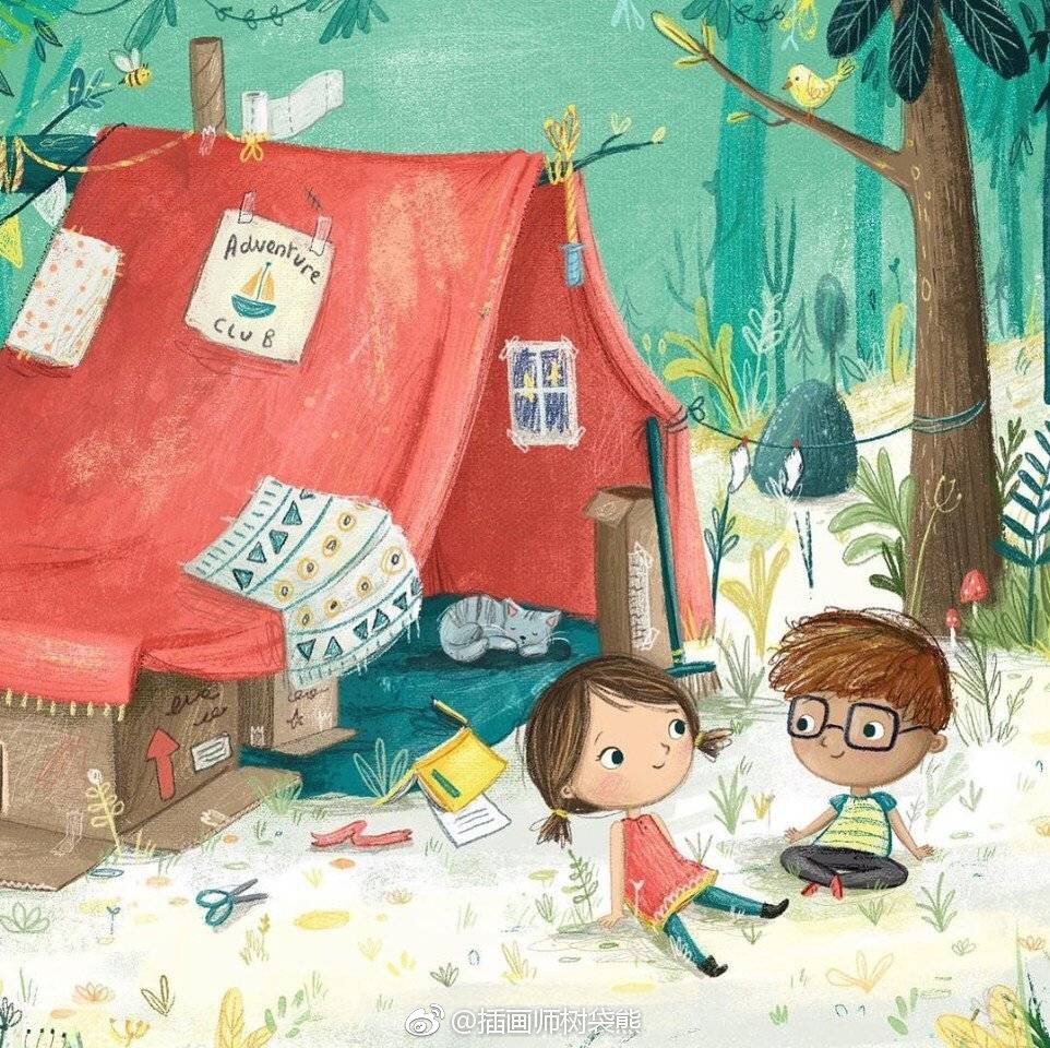 英国插画师 lucy fleming 可爱的儿童插画设计作品她喜欢与猫咪坐在舒