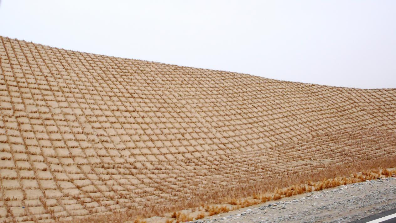 中国人以"麦草方格"为主的最经济,简洁,原始的方法,"五带一体"综合