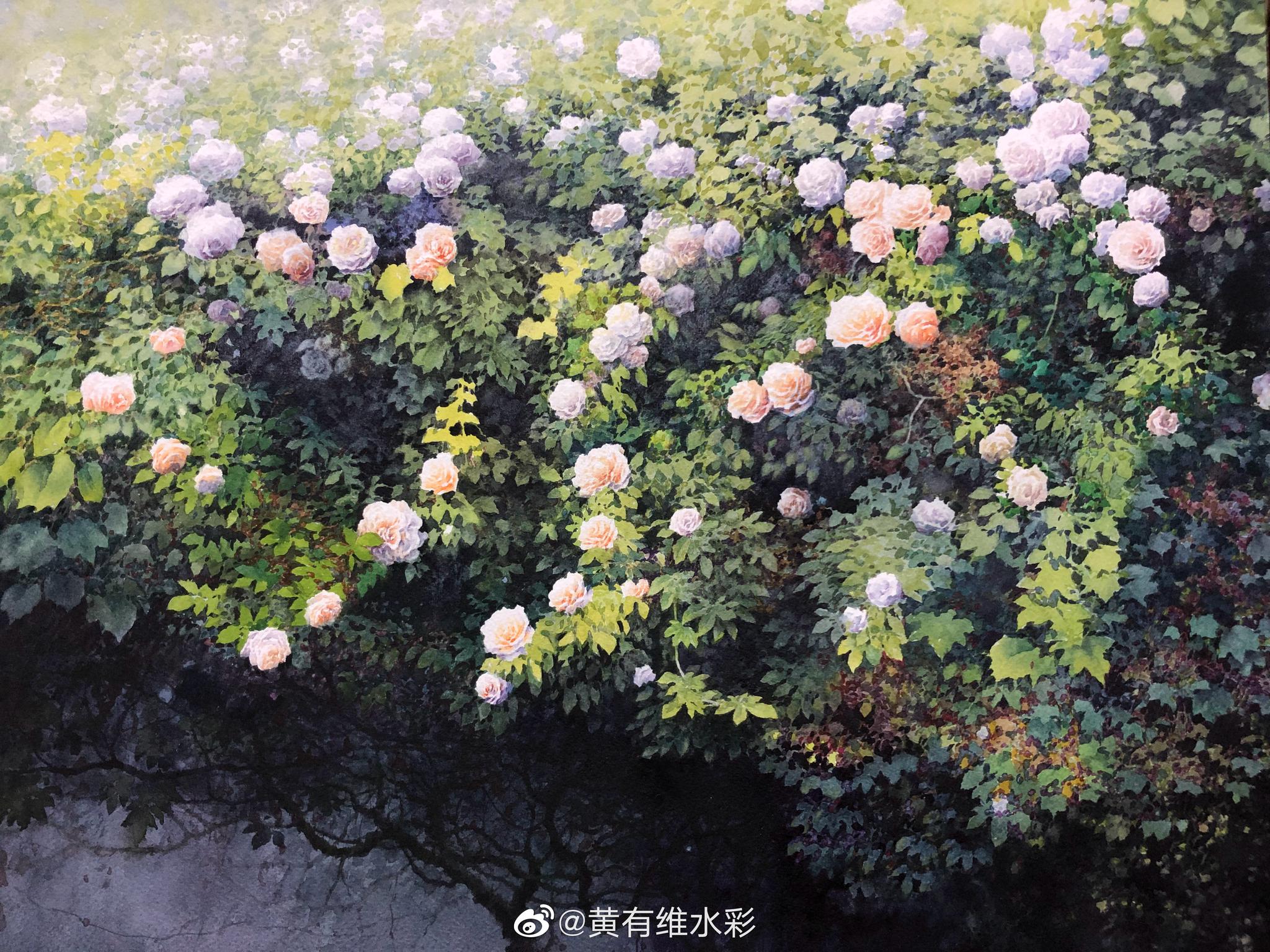 玫瑰之约----"与名家同行" 2019黄有维水彩艺术展参展作品5月27日