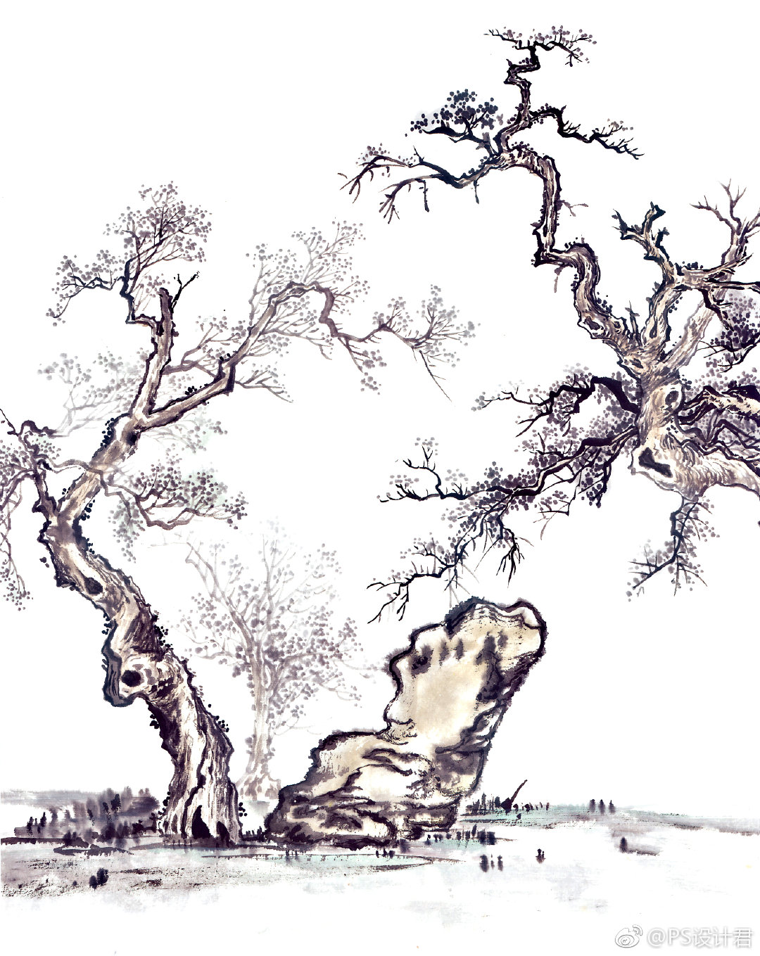 古风古树，中国风山水画素材|山水画|古树|中国风_新浪新闻