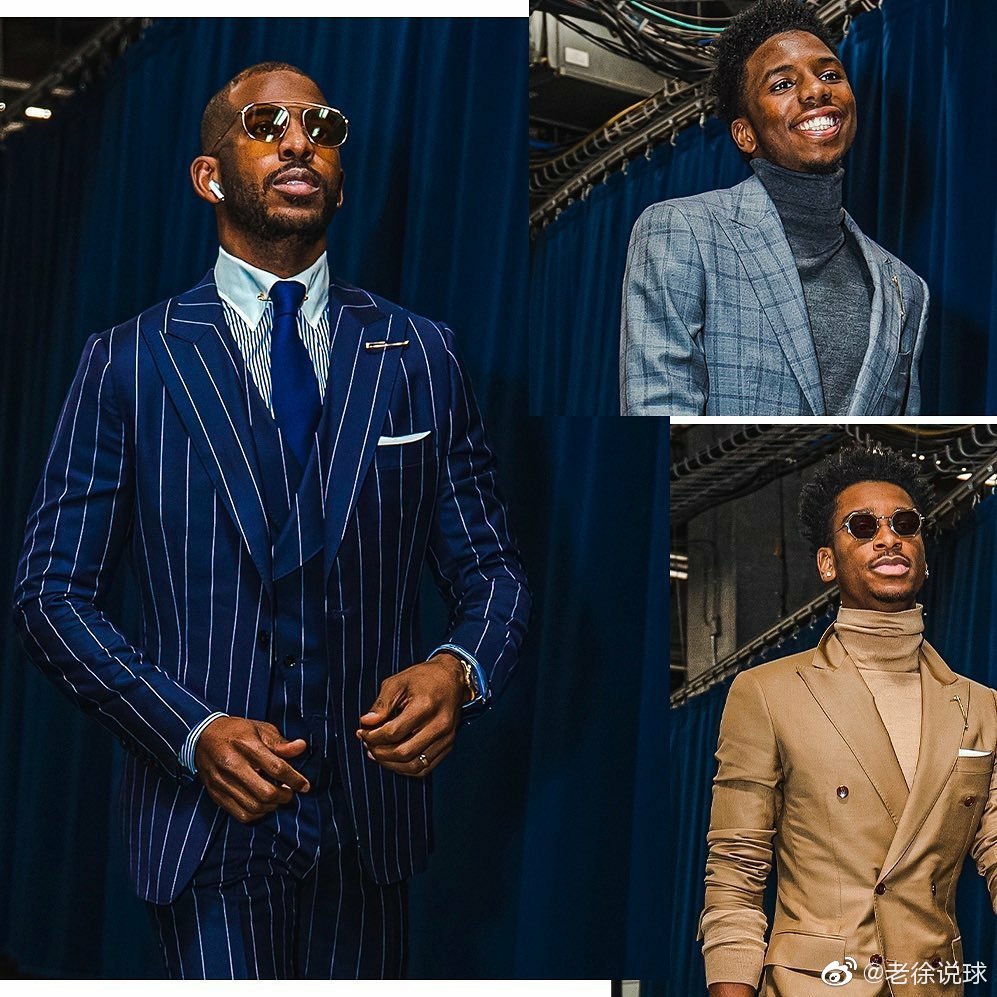 克里斯保罗给每位雷霆队友都送了定制西装_高清图集_新浪网