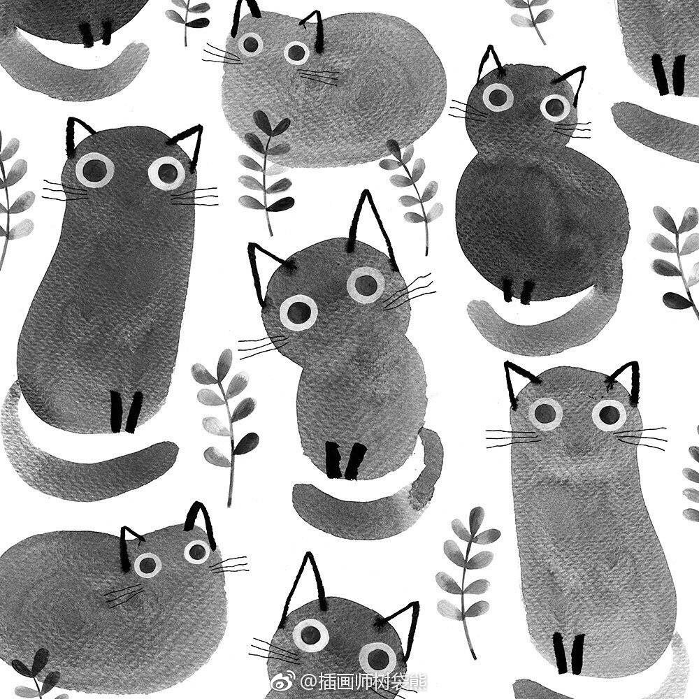 法国插画师 Angie Rozelaar 猫咪系列插画设计作品她闲来无事决定持续|插画师|猫咪|猫_新浪新闻