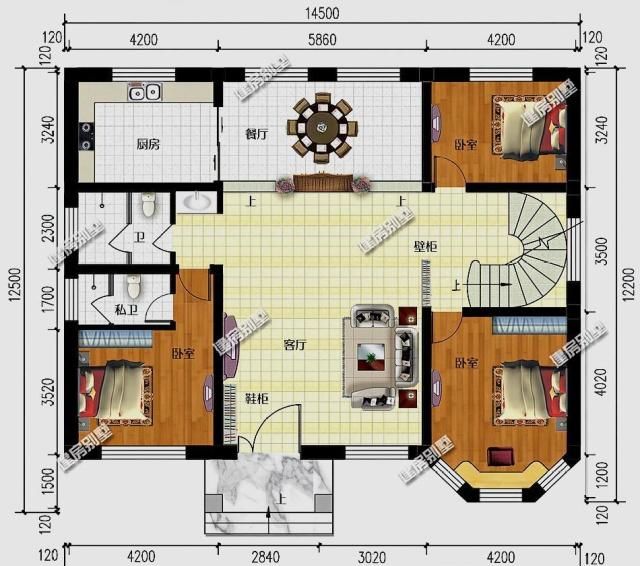 6栋面宽145米农村别墅简欧双拼美式应有尽有
