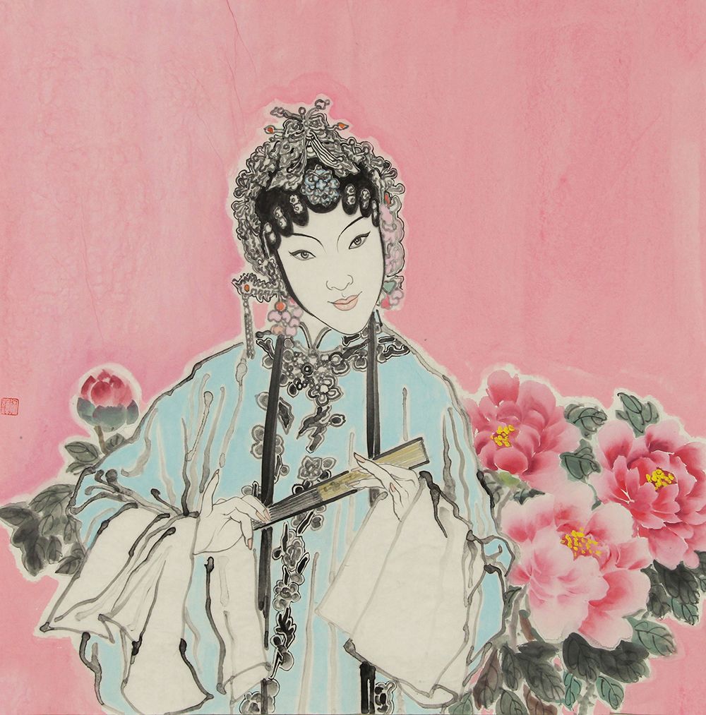 徐辉国画戏曲人物姿态生动,形神兼备,令人过目不忘