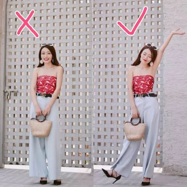 3,手和腿成对角正面站立呆呆的,显