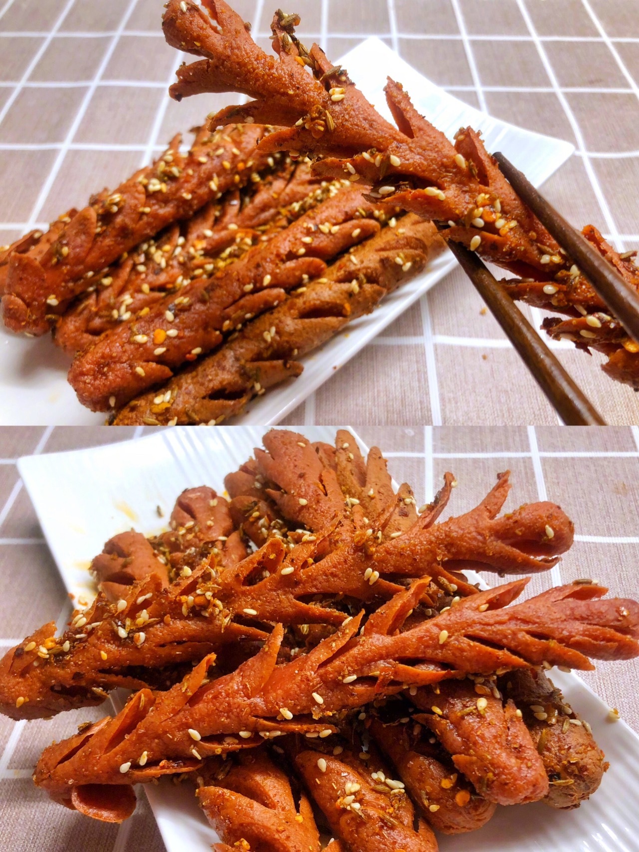 让我看看这炸到开花的火腿肠谁能逃得过