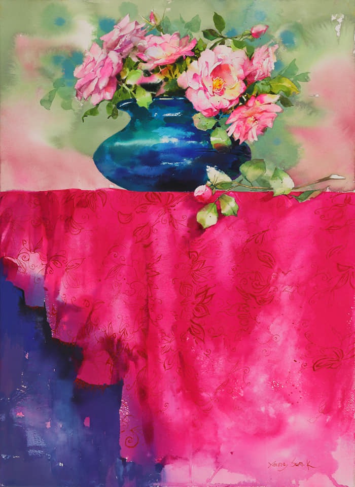 分享一组韩国水彩画家金英善的花卉作品|水彩|花卉|画家_新浪新闻