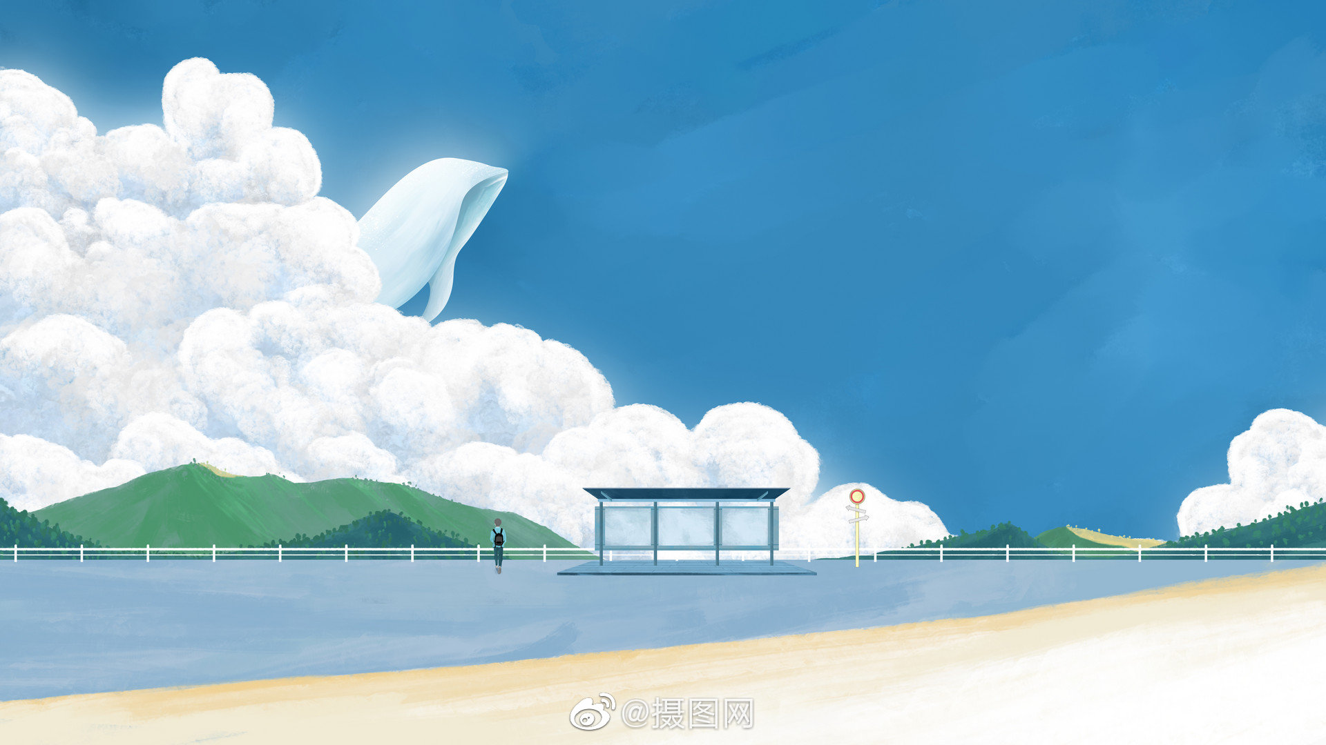 早安~是时候换一拨电脑壁纸啦!蓝色系极简风壁纸