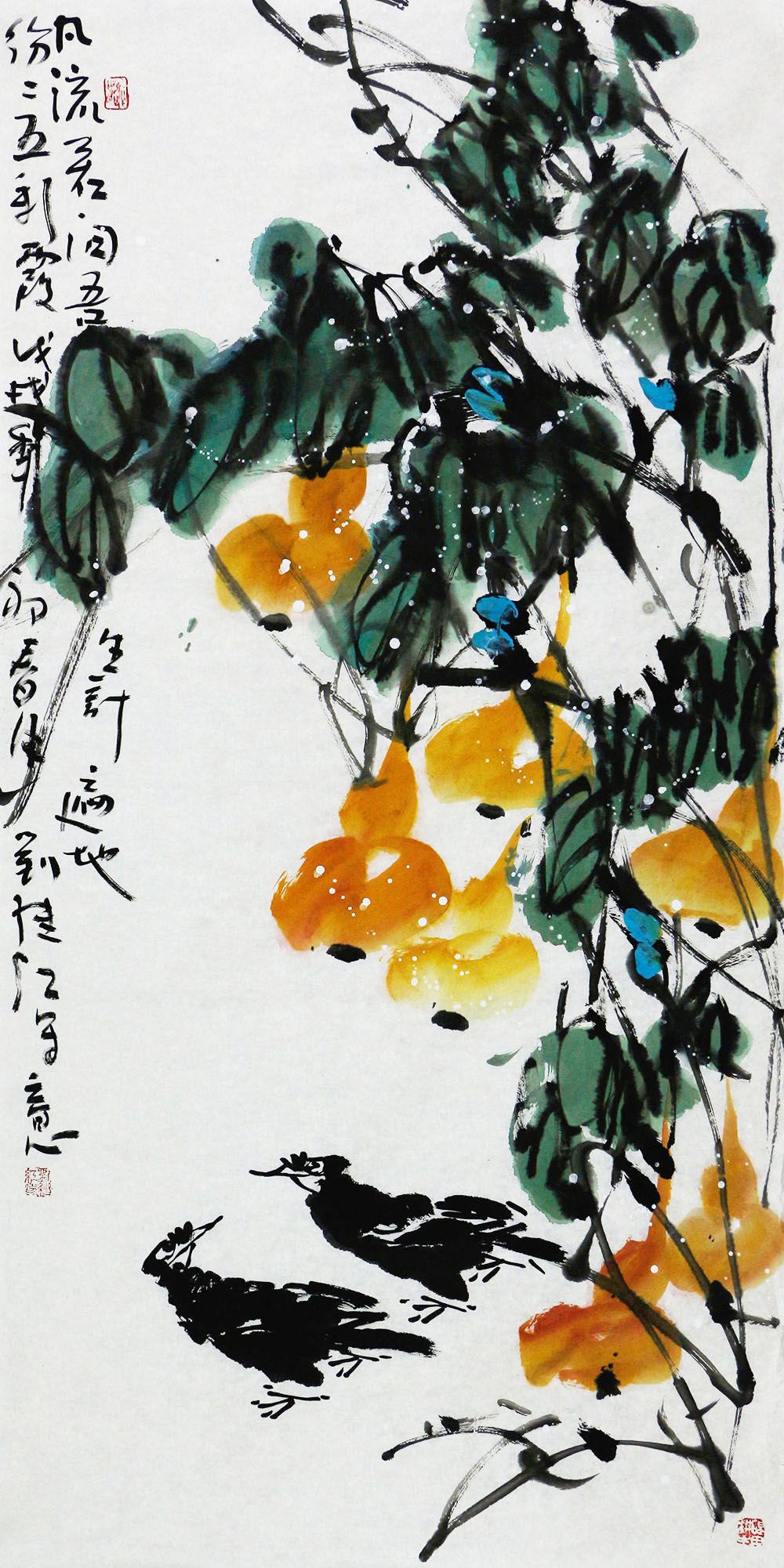 刘继红花鸟画作品赏析:墨色和谐,生趣自然,视觉效果极佳