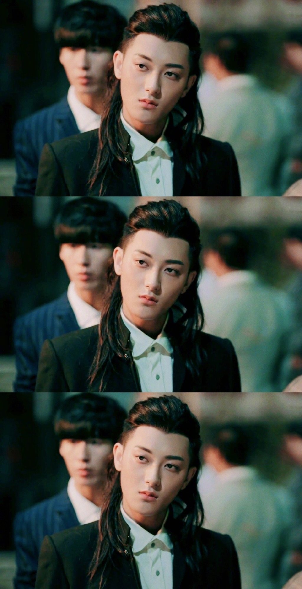 黄子韬日系半马尾二次元脸中长发尽显慵懒气质