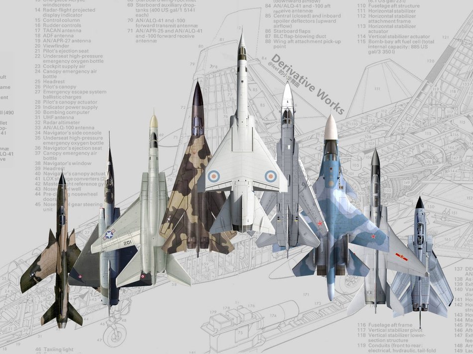 中国飞豹和世界同类战机对比,这颜值多少分?(来源见水印)