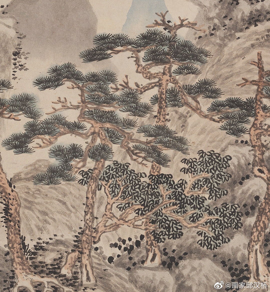 四松图明代沈周水墨设色纵603厘米横154厘米