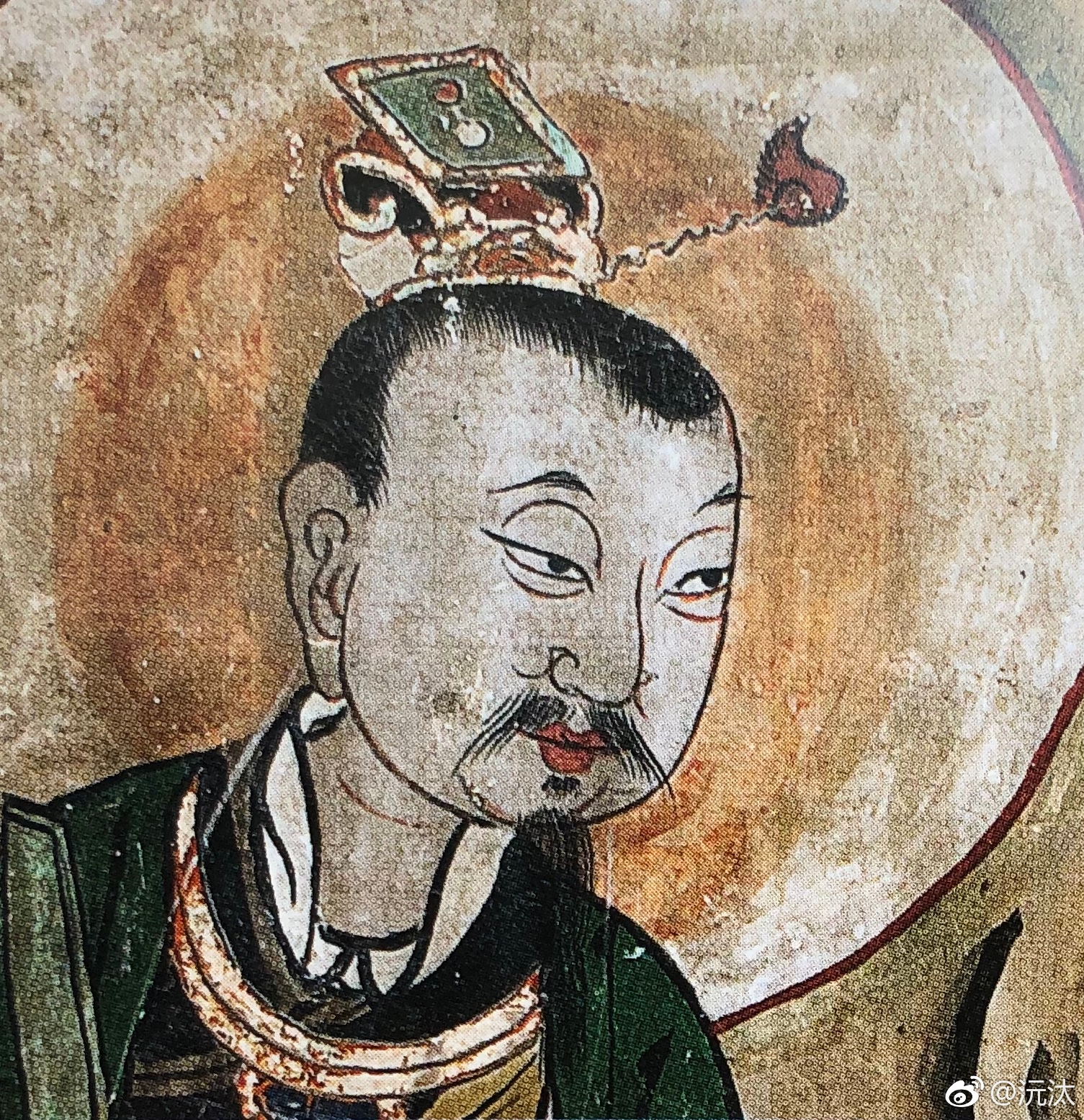 阎王表情包 图1到4是莫高窟壁画里的,清中期。感觉有点呆萌_新浪新闻