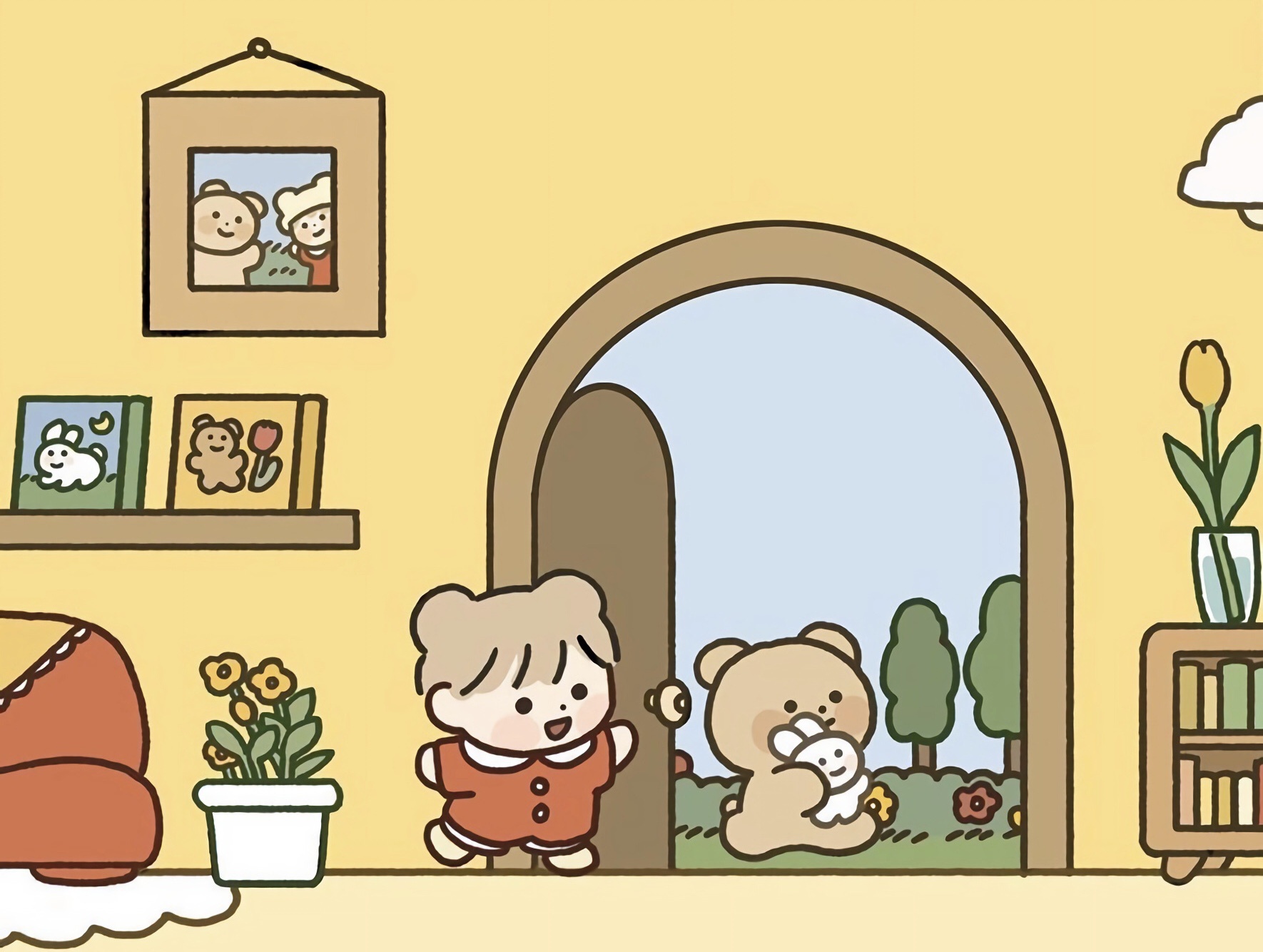 今日份丨可爱小人 卡通ipad&电脑壁纸无水印