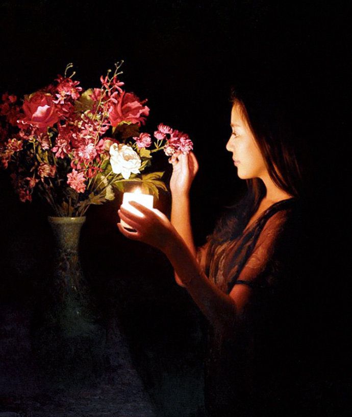 央美教授油画中的美女,美艳不可方物!