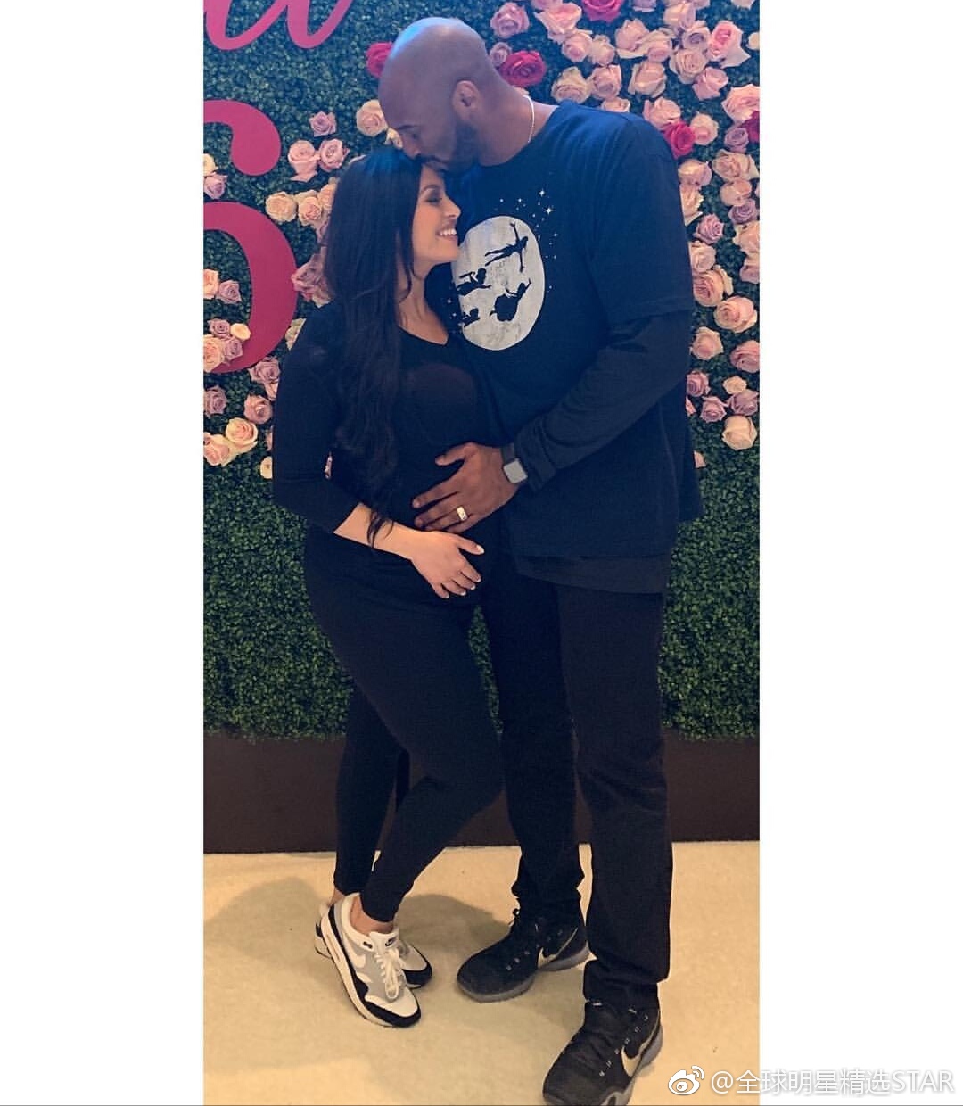 前nba洛杉矶湖人队篮球巨星科比·布莱恩特和妻子瓦妮莎·布莱恩特