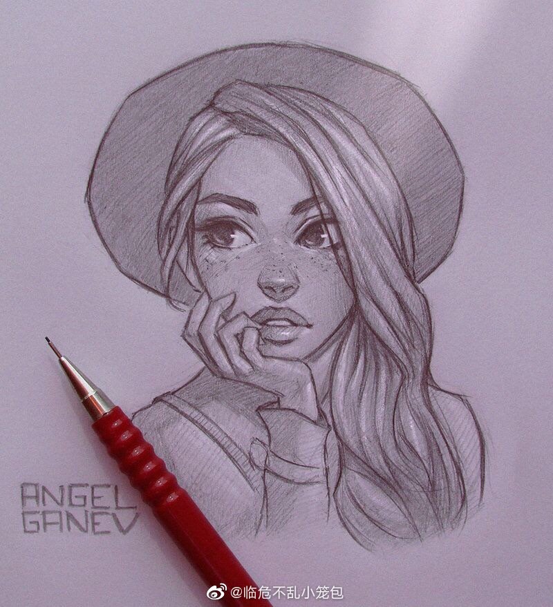 angelganev的素描头像手绘作品欣赏
