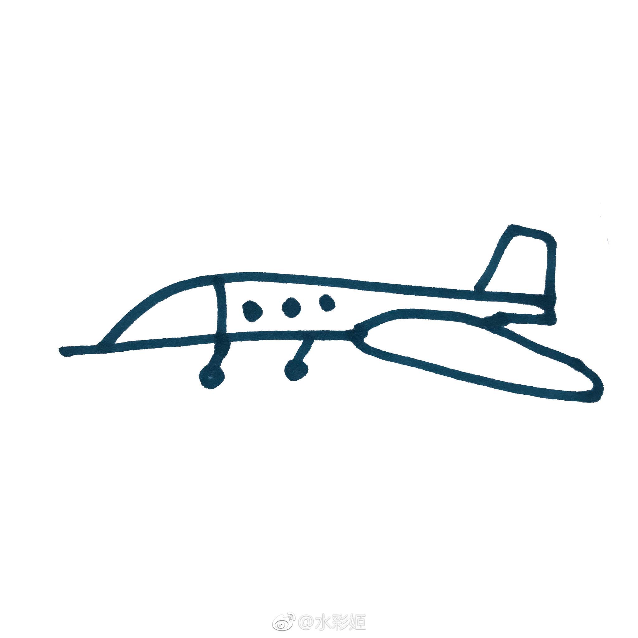 一组小飞机76简笔画收好水彩姬