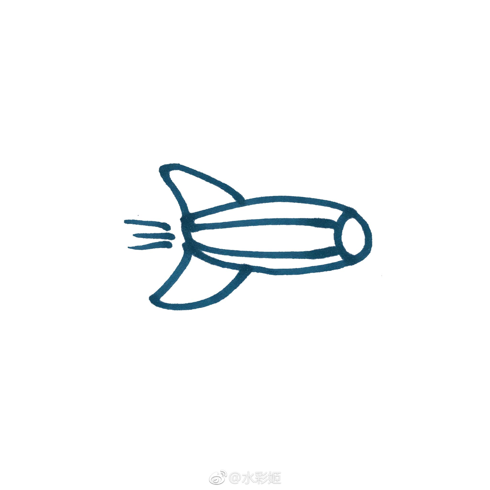 一组小飞机7615简笔画,收好@水彩姬 67一组