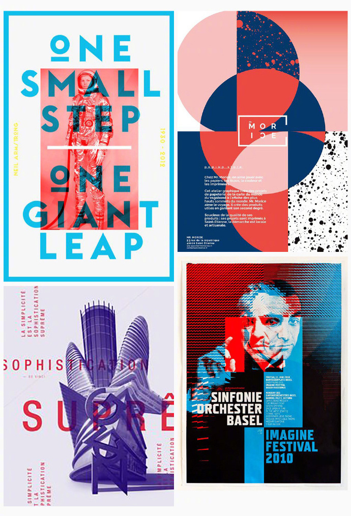 红蓝色系海报设计