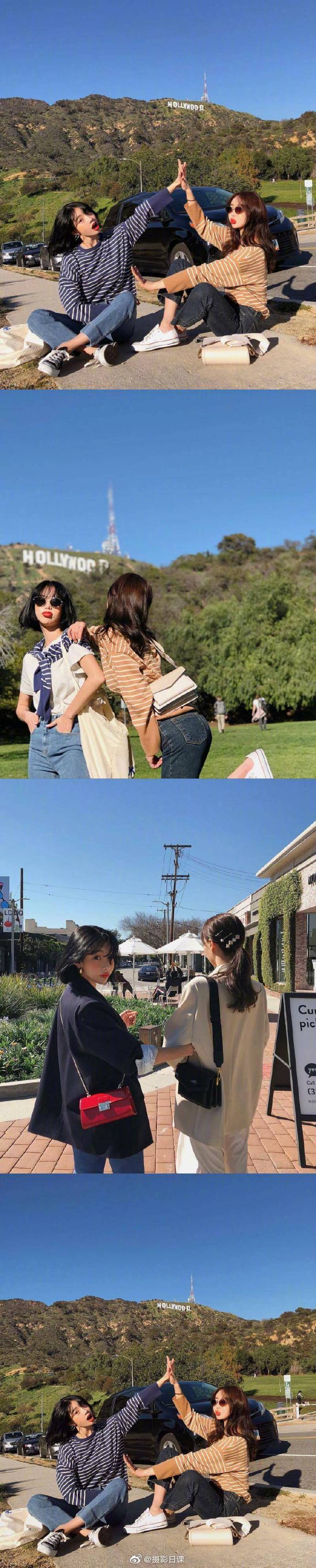 闺蜜出游拍照姿势get