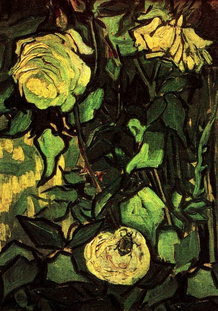 梵高 玫瑰花系列 油画作品 欣赏