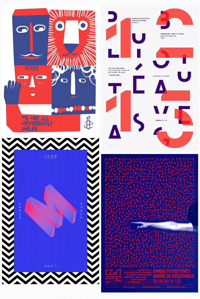 红蓝色系海报设计