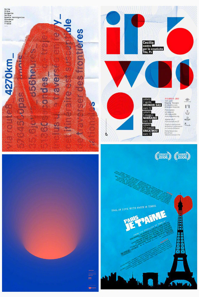 红蓝色系海报设计