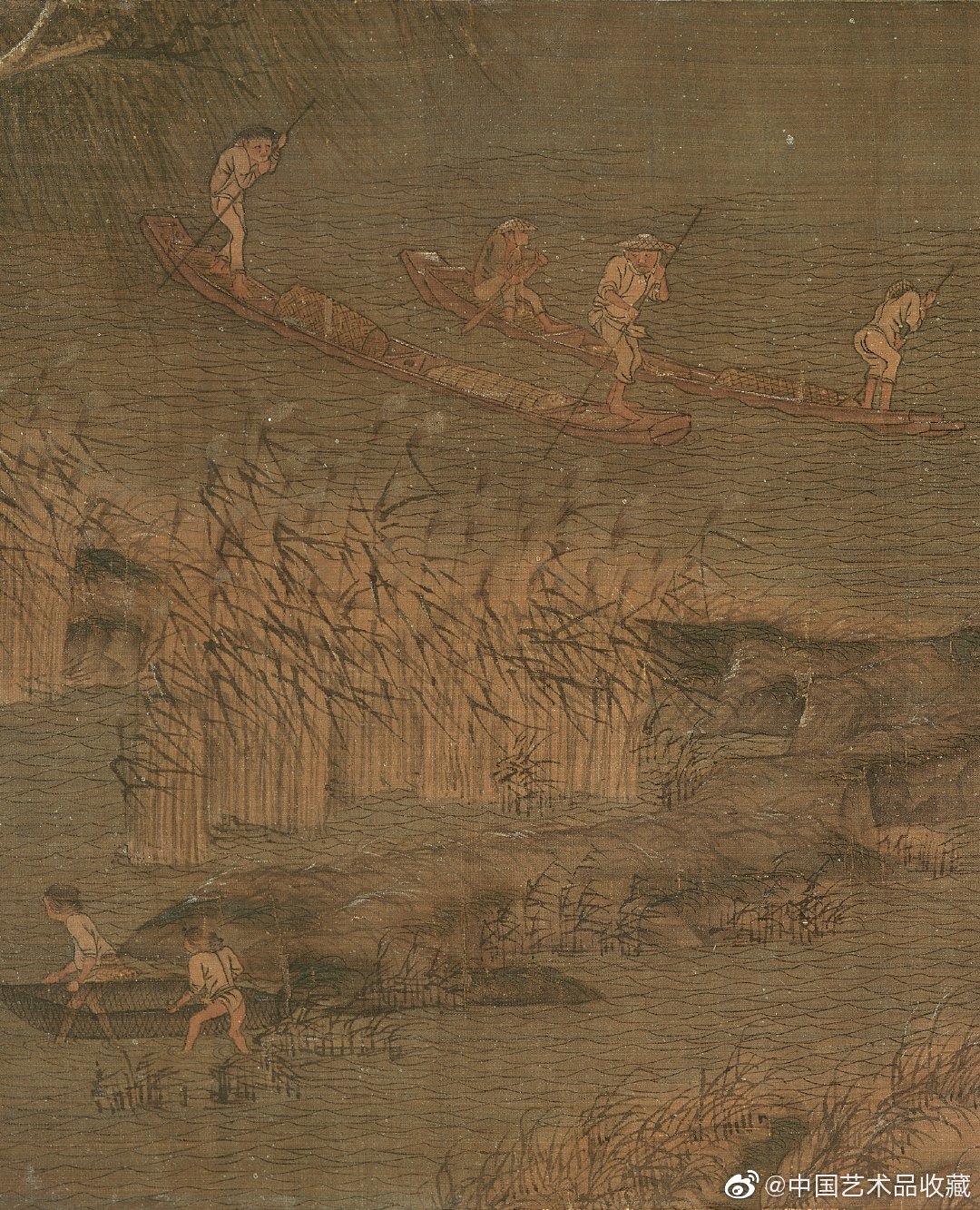 五代南唐 赵干 《江行初雪图》|江行初雪图|初雪|宋宣和_新浪新闻