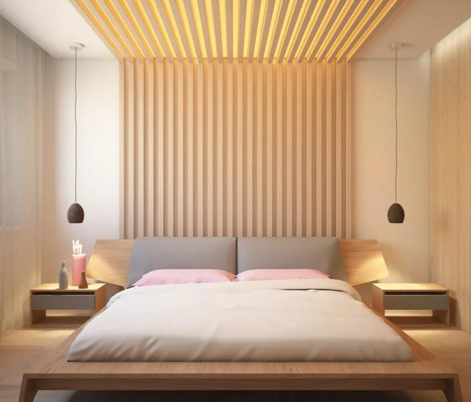 早?早安!木质卧室背景墙一组,温润的木色助眠效果极佳!