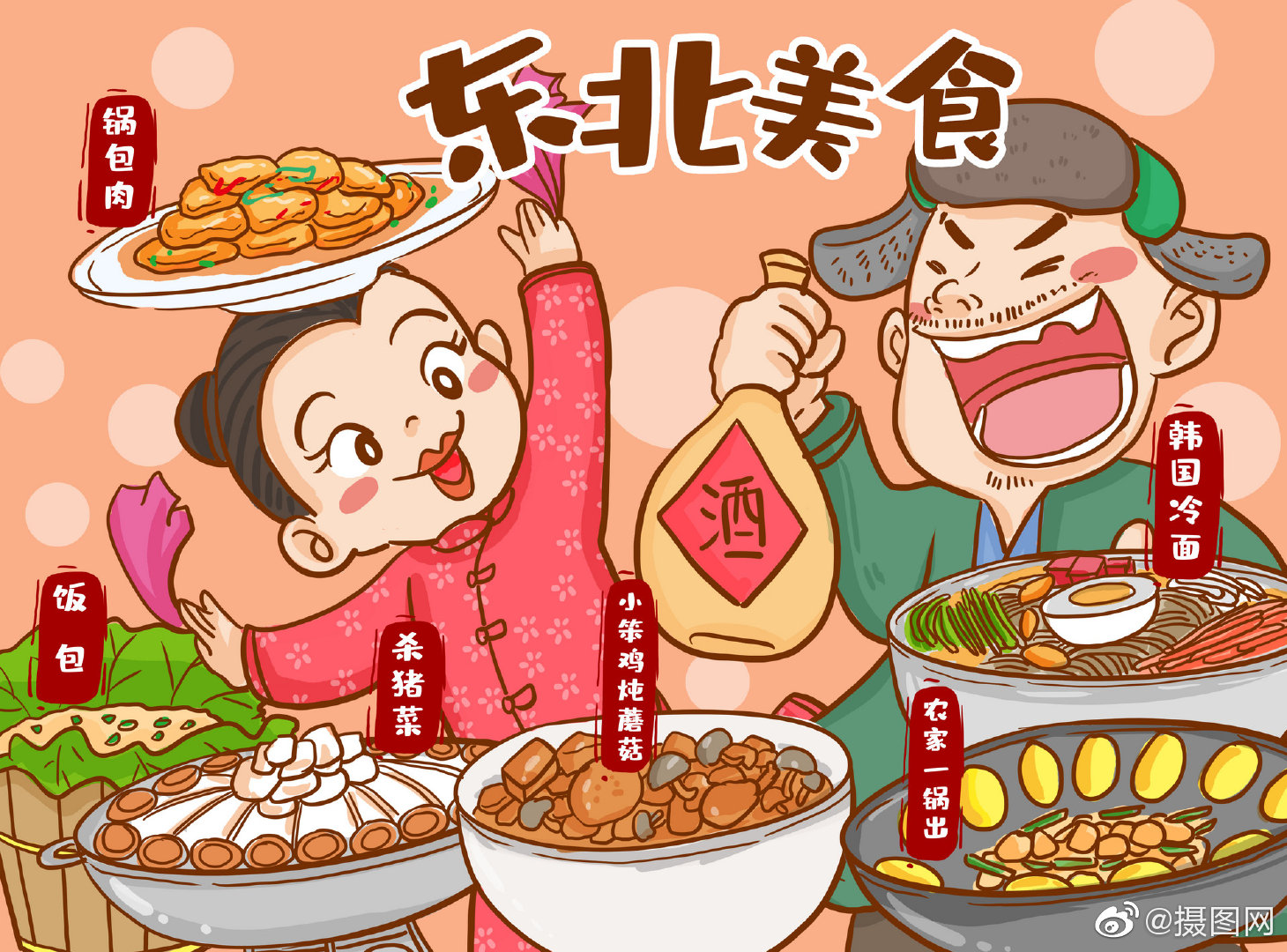 你那里的特色小吃全了吗|特色小吃|插画|版权_新浪新闻