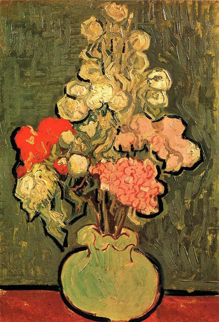 梵高 玫瑰花系列 油画作品 欣赏