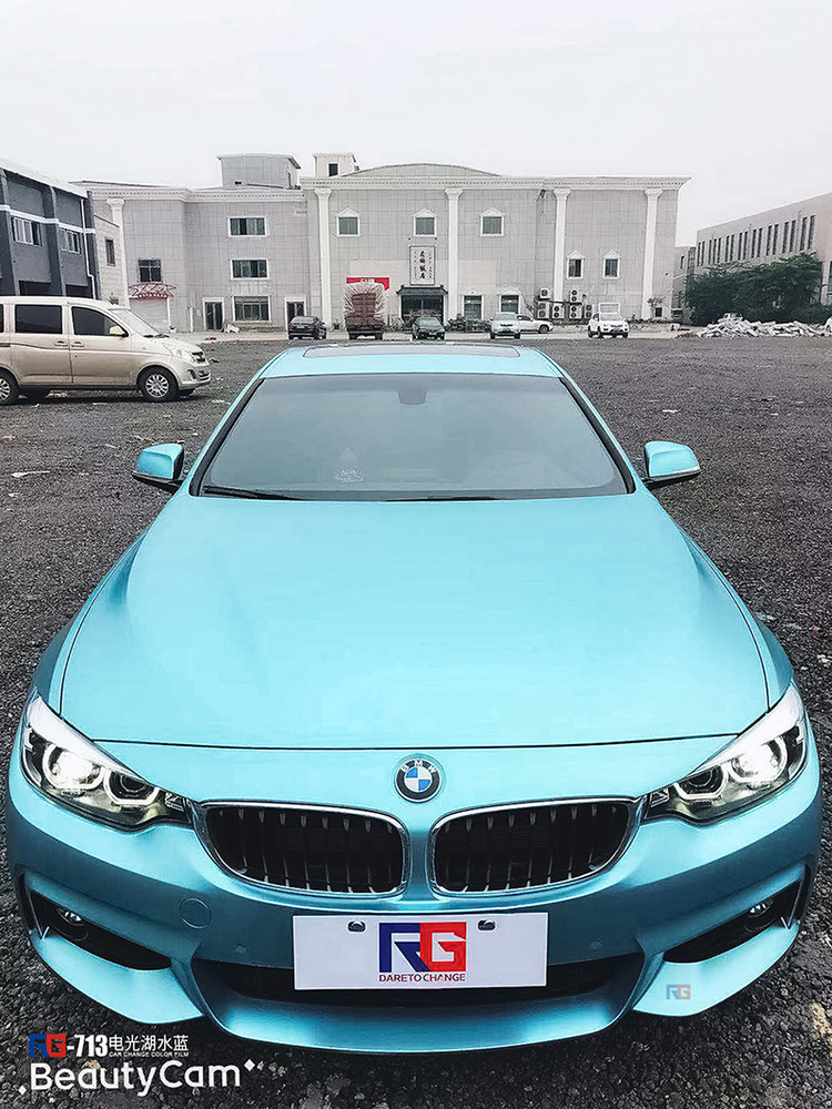 宝马425i改色电光湖水蓝rg瑞集改色膜宁波江北区加盟店出品