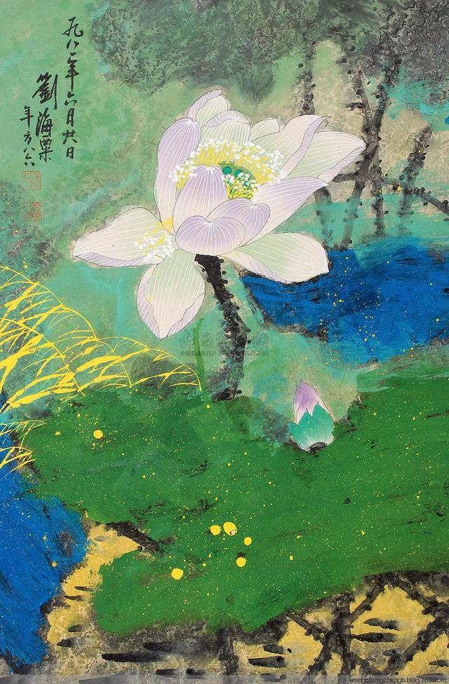 刘海粟|荷花|画作_新浪新闻