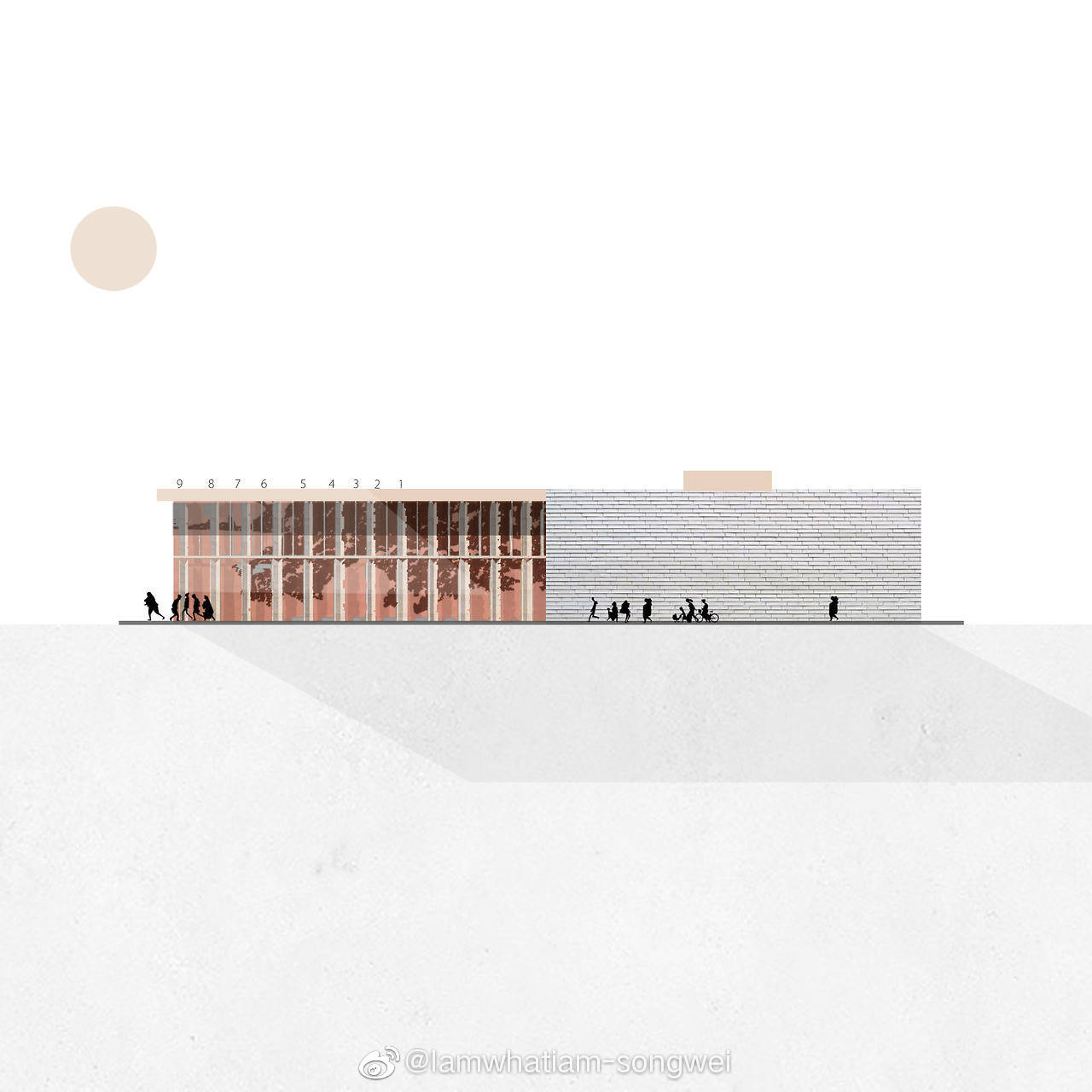 插画风建筑立面图