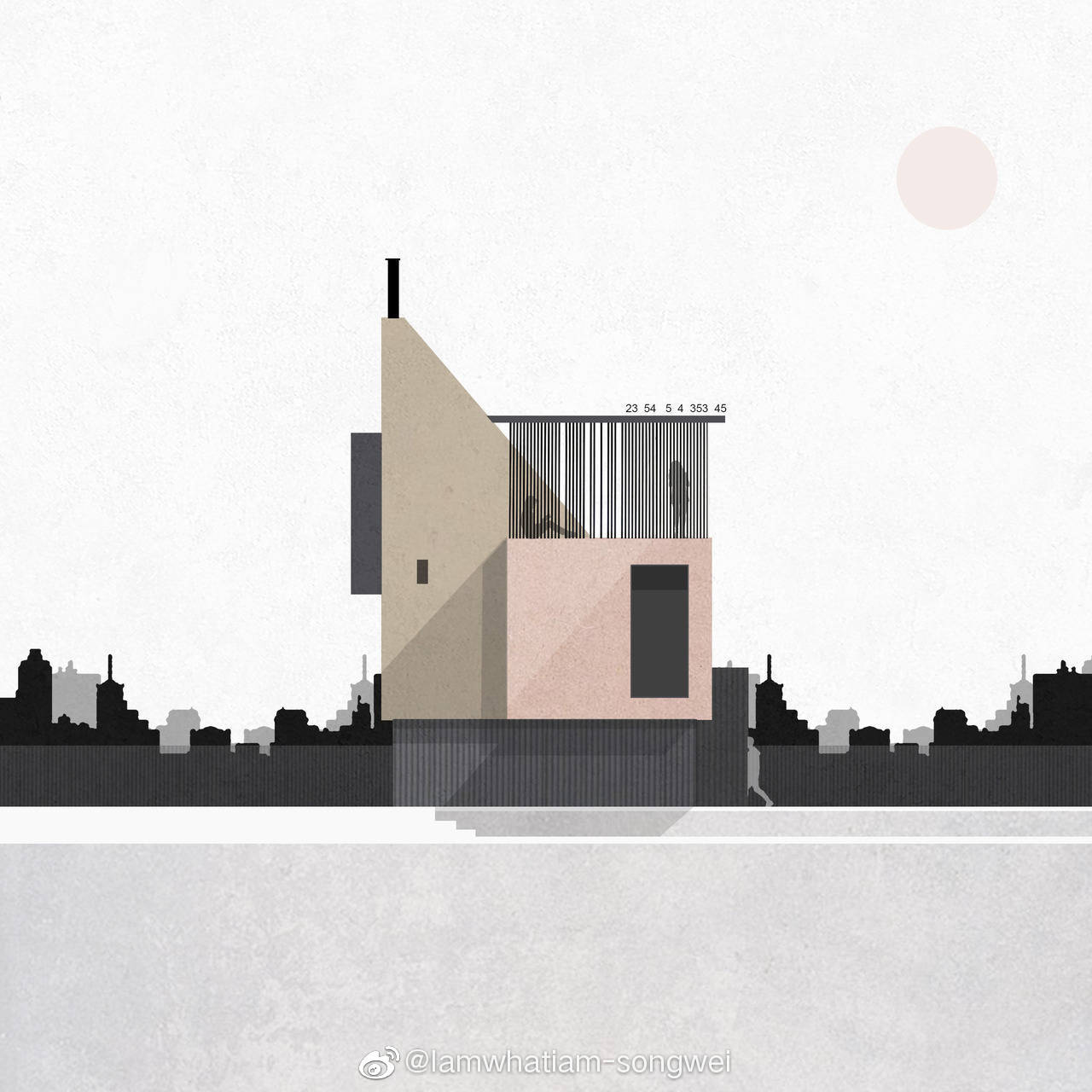 插画风建筑立面图