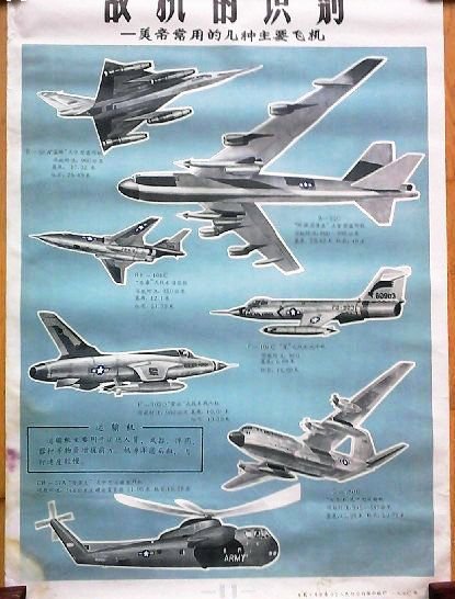 70年代我军绘制的敌机识别图示