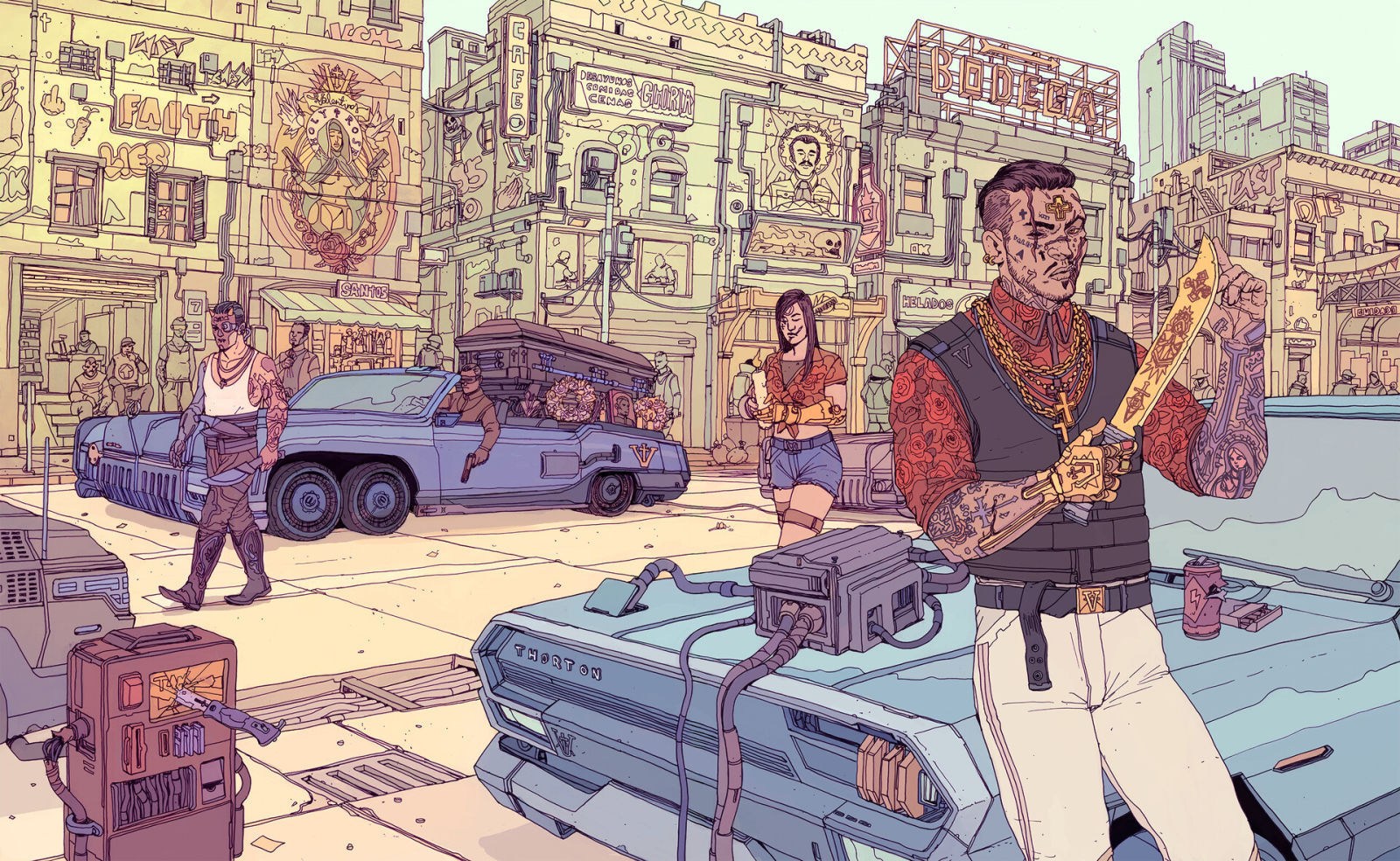 《赛博朋克2077》收藏版插画卡完整图预览