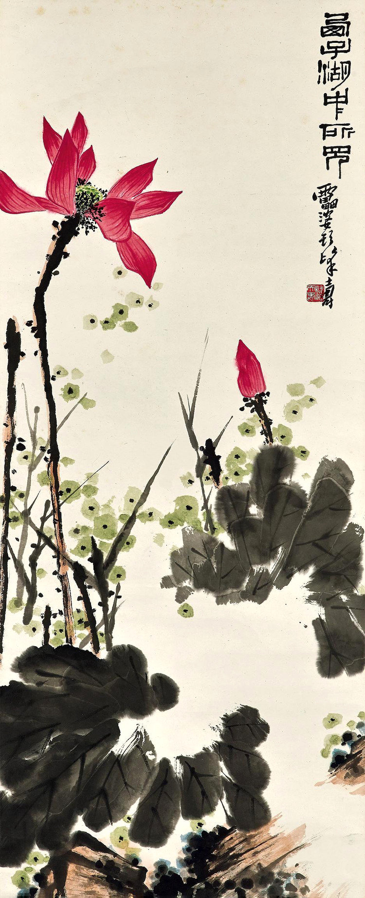 潘天寿大写意荷花