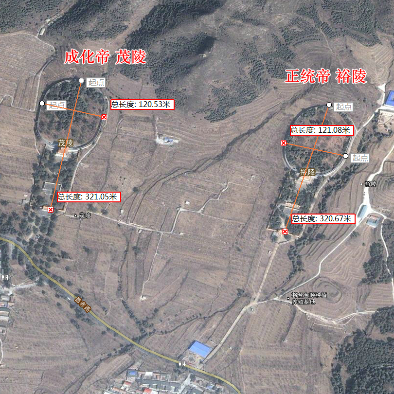 明十三陵卫星图明成祖长陵明仁宗献陵明光宗庆陵明宣宗景陵明