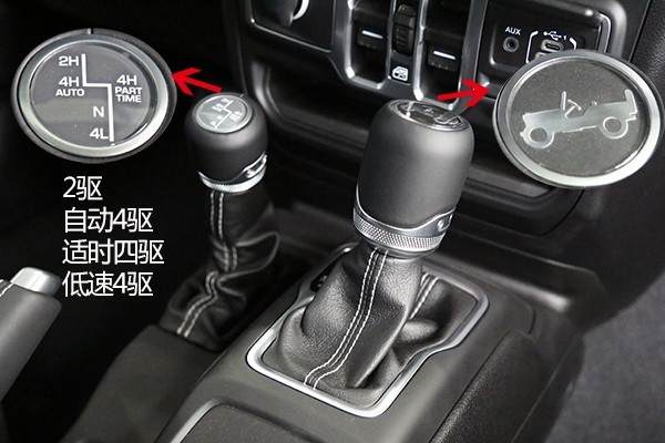 全新牧马人sahara版使用的是selec-trac ii系统,前后没有差速锁,有