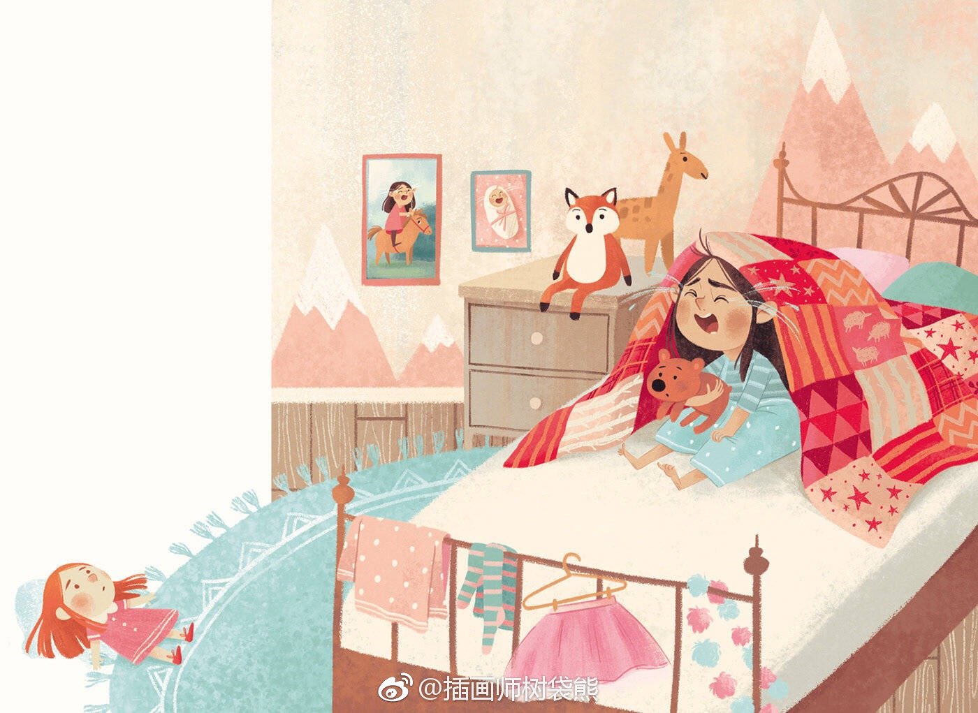 俄罗斯莫斯科插画师 margarita kukhtina《小绵羊摇篮曲》童书绘本插