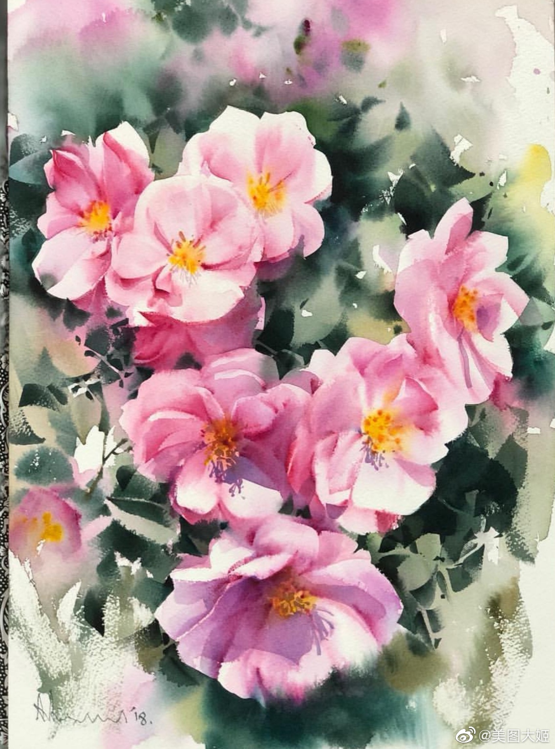 水彩画作品繁花似锦艺术家 Adisornsirikarn 高清图集 新浪网