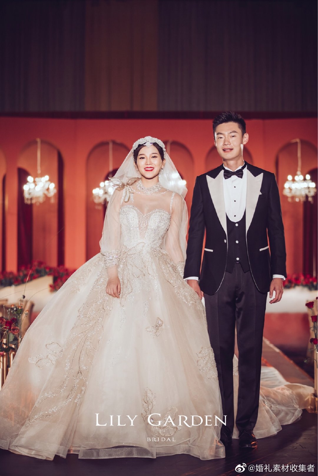 百米飞人张培萌和体育主持人张漠寒婚礼新娘漠寒主婚纱玛格丽特是非